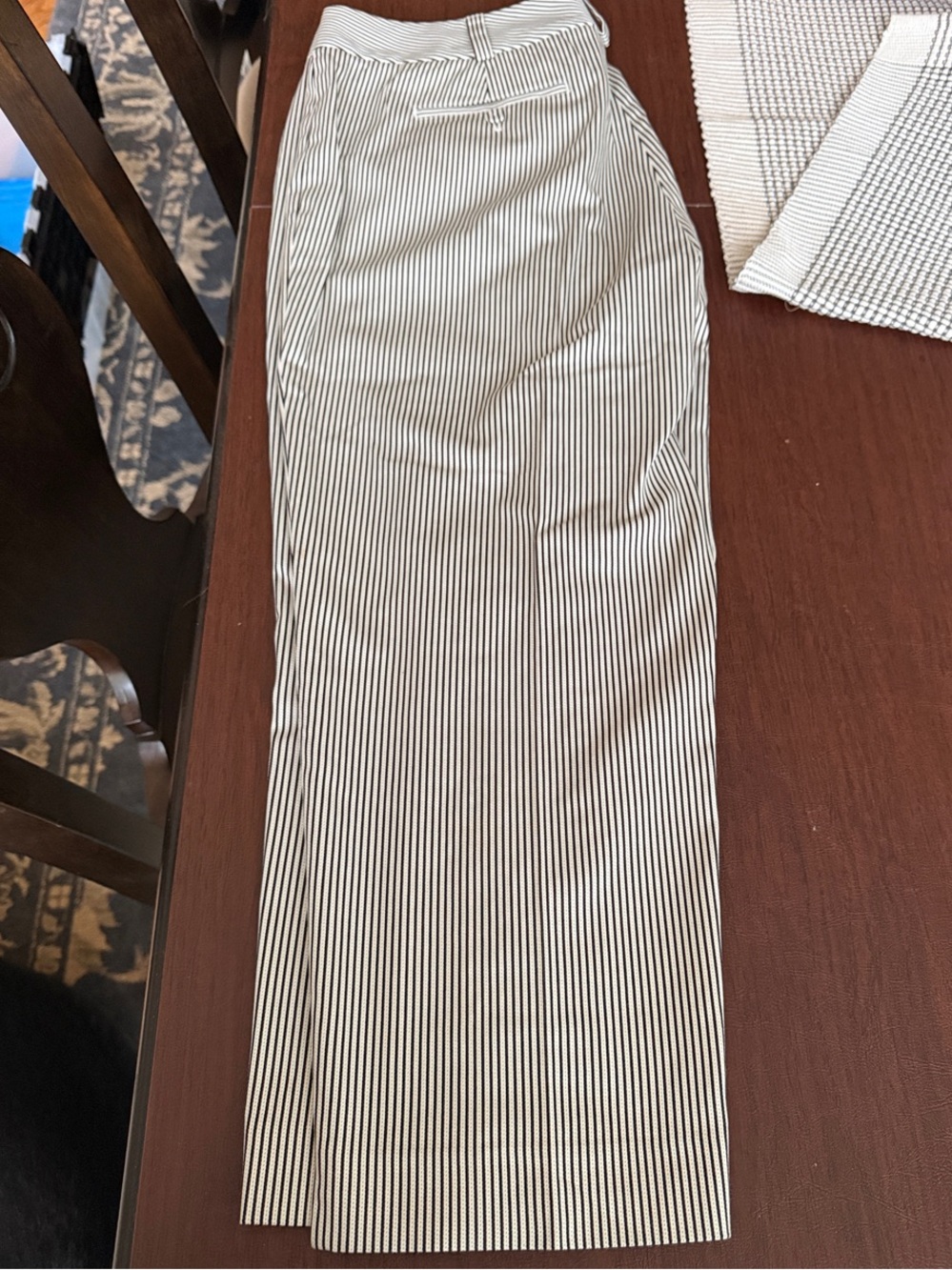 Talbots Black and White Pinstripe Straight-Leg Trousers